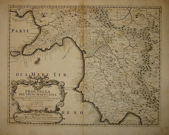 Cantelli Giacomo (1643-1695) Provincia del Principato citra già  delineata dal Magini e nuovamente ampliata secondo lo stato presente 1714 Roma 